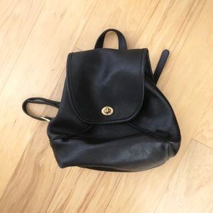 Vintage coach black leather backpack